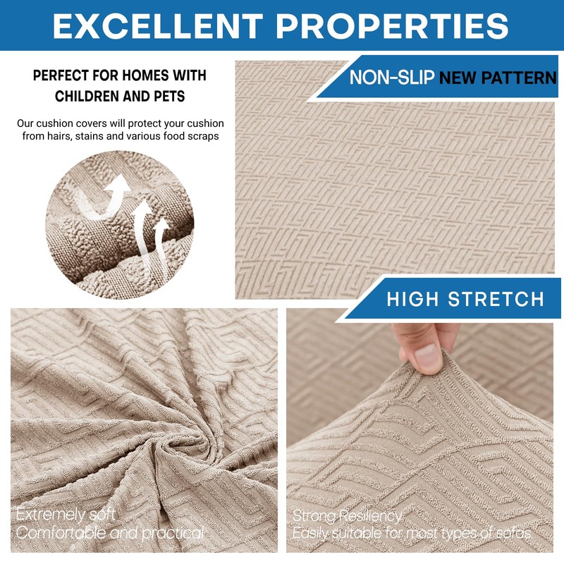 XINEAGE 3-Piece Stretch Sofa Cover, Washable Couch Covers for Dog