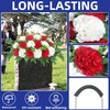 LOSFOTBO Artificial Cemetery Silk Flowers Saddle,Carnation Cemetery Headstone Flower Saddle,Memorial