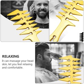 TEHAUX Peine De Peinado Retro Peine Estilizador De Cabello De Plástico Textura Dorada Dientes Anchos Para Masaje Del Cuero Cabelludo Aseo Diario...   
