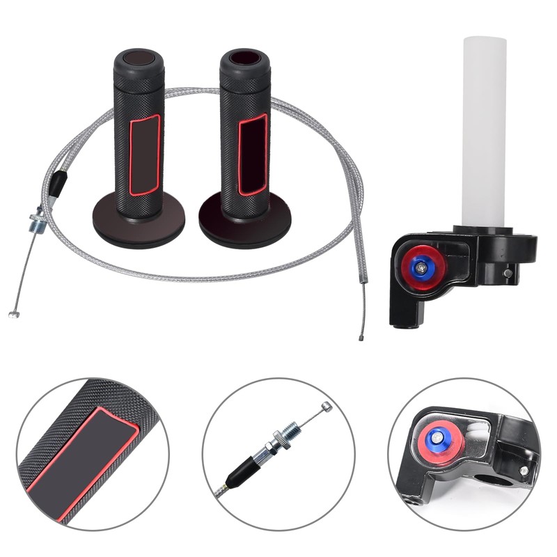 CADUFUELLY 7/8" 22mm Twist Throttle Accelerator Handle Grips and Cable