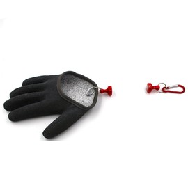 TOPIND Anti-Cut Fishing Glove Catch Fish Gloves Hunting Gloves Anti-Slip and Waterproof PE Wire Woven Latex Fishing Hunting Gloves with Magnet Release Fishing Tools