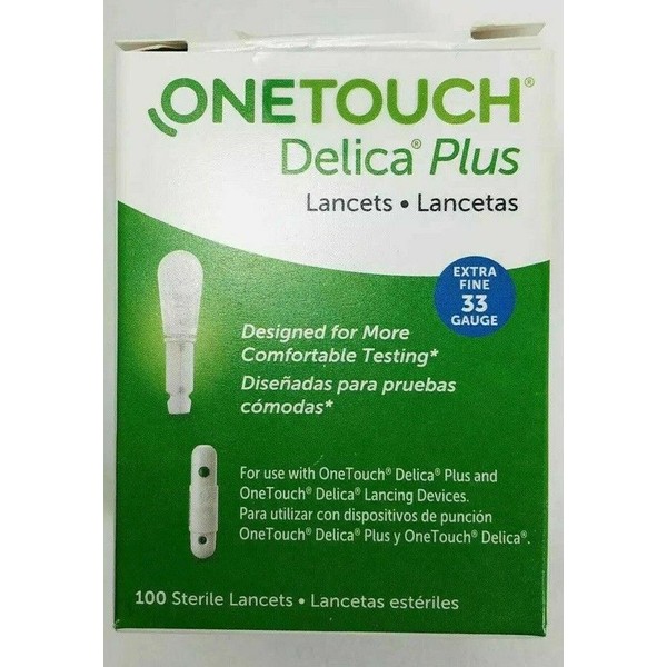 OneTouch Delica Lancets For Comfortable Testing  Extra Fine  33 Gauge 100 Count