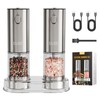 DIJEE 2Pack Electric Salt and Pepper Grinder Set with Tray