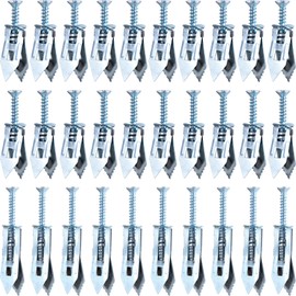 PAGOW 60 Pcs Self-Drilling Anchors, 3 Sizes Anchors and Screws for Heavy Duty, Metal Screw Anchors Kit, No Drill and Holes in Wall (Silver, 1.18"+1.37"+1.77")