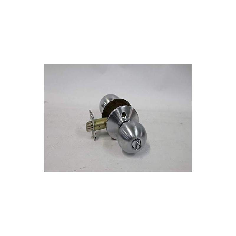 SCHLAGE F51A ORB 626 Orbit Knob Keyed Entry Lock, Satin