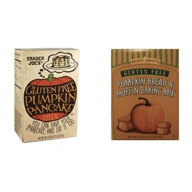 Trader Joe's Bundle with Baker Josef's Gluten Free Pumpkin Bread & Muffin Baking Mix, 17.5 Ounce Box & Trader Joes Gluten Free Pumpkin Pancake Mix - 525g., 18.5oz.
