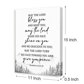 Numbers 6:24-26 May the Lord Bless You and Keep You Wall Art,Christian Canvas Wall Art,Bible Verse Wall Decor,Scripture Religious Wall Decor for Christian Home Office Living Room