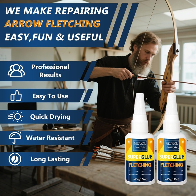 Fletching Glue 100g, Heavy Duty Arrow Glue Kit for Carbon,