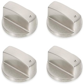 Xrten Pack of 4 6 mm Gas Hob Knobs, Gas Stove Control Knobs, 6 mm Universal Rotary Switch, Gas Stove Control Knobs, Stainless Steel Cooking Surface Control, Gas Stove Knobs, Accessories, Suitable for
