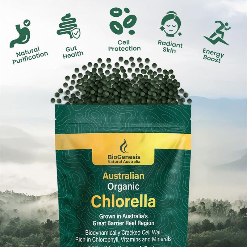 Biogenesis Organic Chlorella Mini Tablets – 300 Count (200mg) |