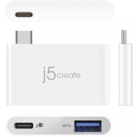 j5create NEW j5create JCH349 USB 3.1 Type-C Charging Bridge White 10 Gbps Power Delivery
