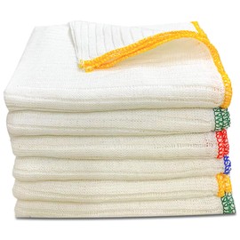 Towelogy® Heavy Duty Cotton Dish Cloths Extra Large SUPER ABSORBENT Cleaning Scrubbing Washing Drying Rags Kitchen Tea Towels Colour Coded Dishcloths MACHINE WASHABLE 38x40cm (Assorted, Pack Of 4)