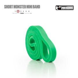 EliteFTS Pro Short Resistance Band - Boost Core Stability and Flexibility with This Portable, Joint-Friendly Tool (Sold AS Pair) (PRO Short Monster MINI Resistance Band, Green)