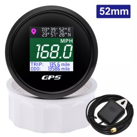 ARTILAURA 52mm Digital Car Boat GPS Speedometer 0-999 MPH Km/H Odometer Gauge Waterproof