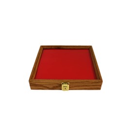 Southern Star Displays Wood Display Case for Collectibles, Knives, Arrowheads, Pins, Medals and More (12 x 12 x 2, Oak)