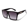 ShadyVEU Big Oversize Square Sunglasses UV Protection Trapezoid Flat Top
