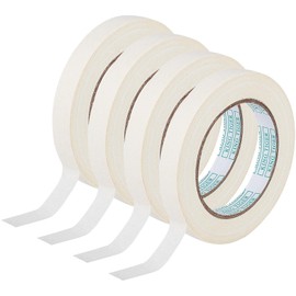 FINGERINSPIRE 4 Rolls of White Artist Tape (Total 200 m Long, 1.5 cm Wide) Artist Tape for General Purposes, Beige Painter Tape for Painting, Labelling, Packaging, Crafts