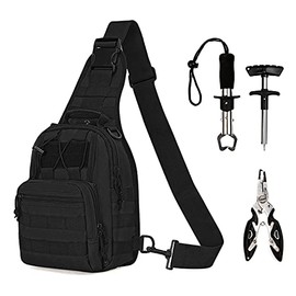 YLINSHA,Fishing Tools Backpack Set,Includ,Fishing Backpack, Fish Lip Gripper,Fishing Pliers Hook Remover Suitable for Outdoor Saltwater Freshwater Fly Fishing