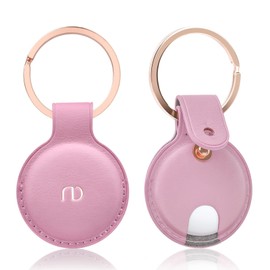 Compatible Airtag Case, Air Tag Key Finder Case, Air Tag Lost Prevention Case, PU Leather Case, Stylish (PINK)