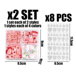 192 Children'S Fake Nails And 8 Double-Sided Tape Stickers, Funny Nail Art Pieces, Waterproof Double-Sided Tape Stickers, Holiday Decorations.