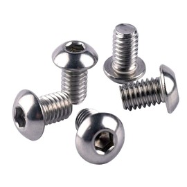 KOSJETHAS 50Pcs #10-24 x 1/2" Button Head Socket Cap Screws Allen Hex Bolts, 304 Stainless Steel 18-8, Coarse Thread UNC Full Thread