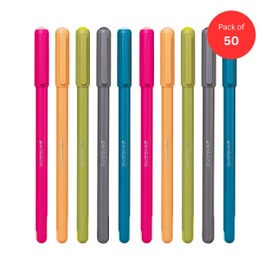 Pentonic 0.7mm Ball Pen | Vibrant Multicolor Body | Blue Ink, Pack of 50