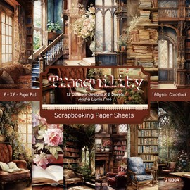 Scrapbook Paper 6X6, Card Making Supplies, Single-Sided Cardstock Paper Pads, Decorative Craft Paper, Vintage Patterned Paper Pack, Decopodge Papers, Scrapbooking junk journal Supplies-24 Sheets