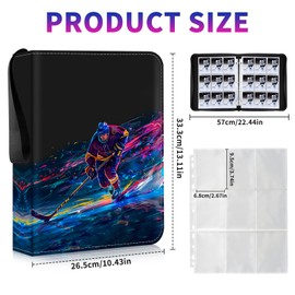 Qripcynth Hockey Card Binder, Trading Card Binder, 900 Pocket Hockey Binder, Hockey Binder for Hockey Cards Storage, Compatible with upper deck Trading Card, Sport, Football, Baseball, TCG Cards