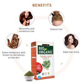 INDUS VALLEY Bio Organic 100% Organic, Natural Red Henna Leaf Powder For Hairs -(200g+50g)