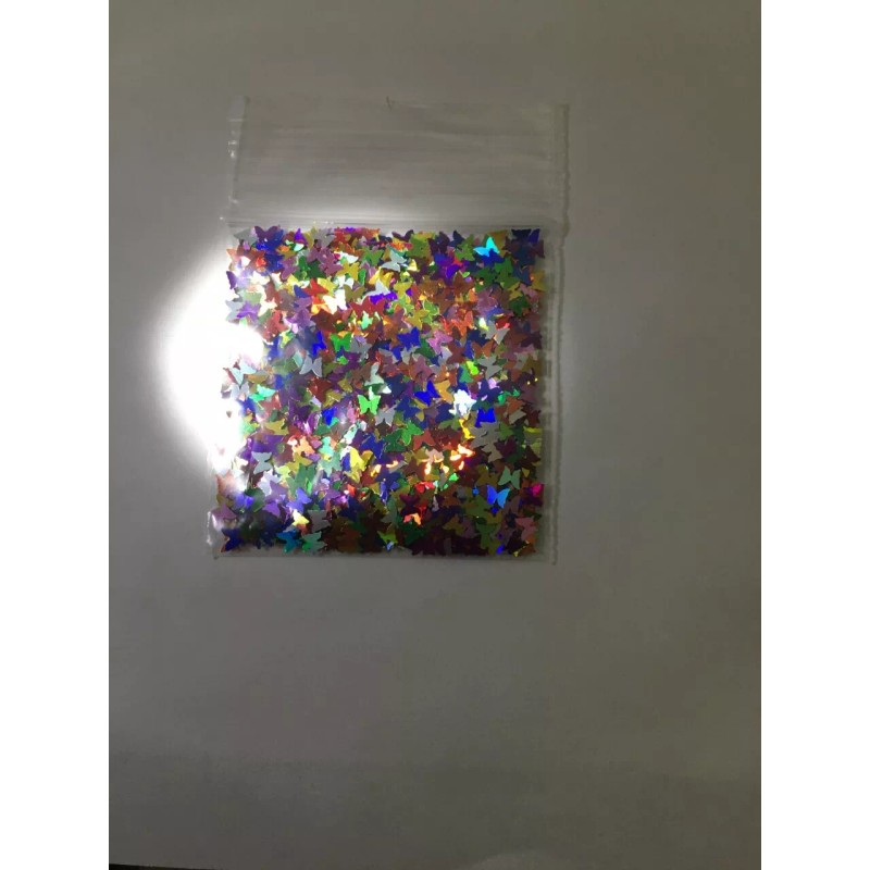 BabyEmma2007 Solvent Resistant BUTTERFLY shape Glitter-Rainbo
