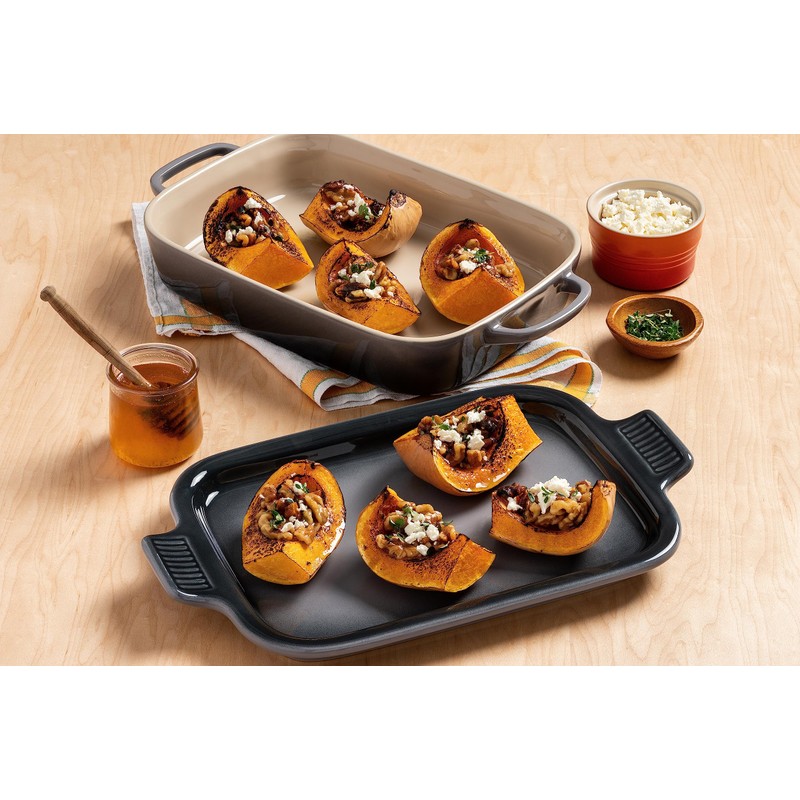 Le Creuset Stoneware Rectangular Dish with Platter Lid, 3 qt.,