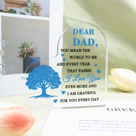 Dad Valentines Gift from Daughter Gifts for Father's Day Gifts for Dad from Daughter Birthday Gift for Dads from Daughters Sons Acrylic Heart Plaque I Love You Best Dads Ever Christmas