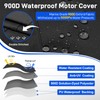 Outboard Motor Cover, 900D Waterproof Boat Motor Cover, Black