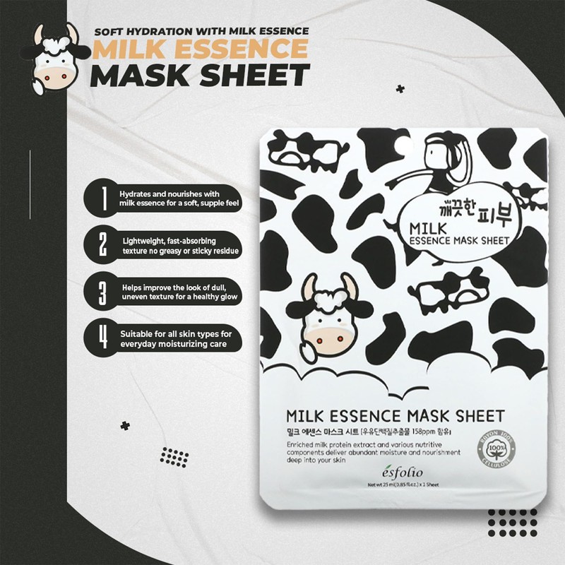 esfolio Pure Skin Milk Essence – Hydrating & Nourishing Korean