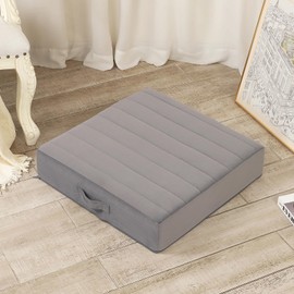 LOVMOC 22 inches Meditation Floor Pillow, 2 Pack Square Large Floor Cushions for Adults, Thick Memory Foam Seat Cushions for Yoga, Living Room, Sofa, Tatami, Grey