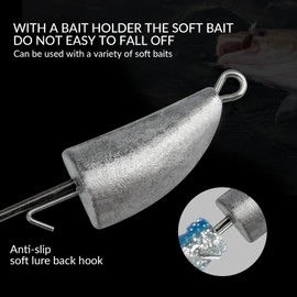 thkfish Bullet Jig Heads Swimbait Hooks Bass Fishing Texas Rig Hook Saled Water Freshwater Offset Weighted Hook Weedless 14g 10pcs