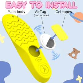 JIEYOUTA plantilla para zapatos, Inserciones para AirTag Holder para Niños y Ancianos, Estuche para AirTag para Rastrear Tus Pasos y Zapatos,Airtag Case (amarilla-dinosaurio, 195-210)