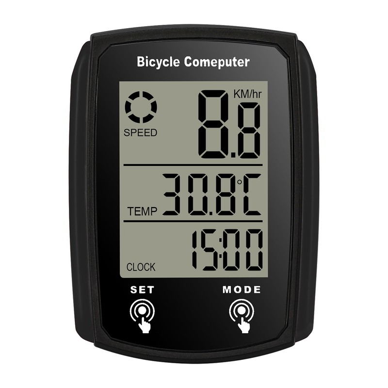 Wired Bike Computer 19 Functions Touch Bike Speedometer Odometer Waterproof