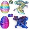 3D Printed Dragon Easter Egg,Articulated Crystal Dragon Fidget Toy,Perfect Basket