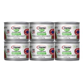 Sterno Green Chafing Dish Fuel Cans & Gel Fuel Cans for Food Warmer & Portable Stoves, 45-Minute Burn Time - Pack of 6