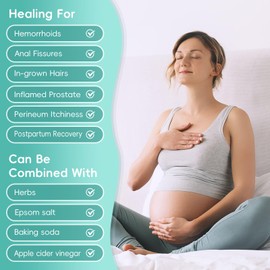 Sitz Bath for Toilet, Sitz Bath for Hemorrhoids Postpartum Care, Perineal Soaking Bath Over The Toilet Seat for Women,Collapsible Sitz Bath Kit with Flusher Hose,Wider Seat,Deeper Bowl(Gray)