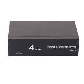 DTECH Powered 4 Way 3 RCA Splitter Box 1 in 4 Out Composite Video Audio Distribution Duplicator with Power Adapter