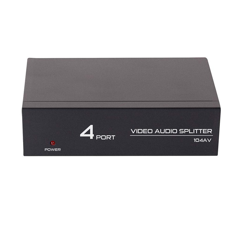 DTECH Powered 4 Way 3 RCA Splitter Box 1 in