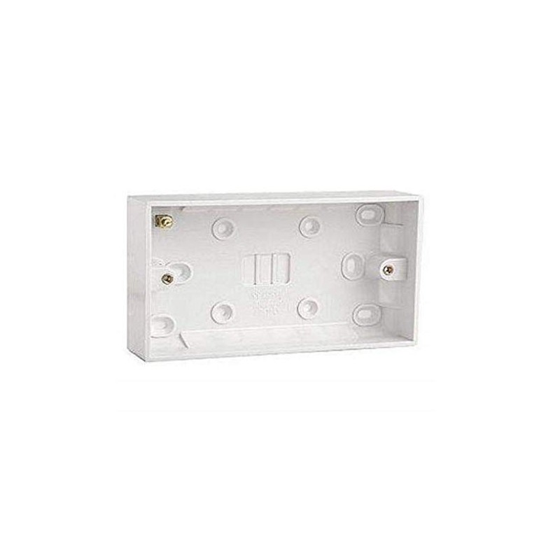 ‎2-Gang White Electric Wall Socket Double Twin 25mm Surface Double