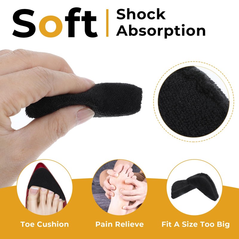 2 Pairs Soft Toe Filler Inserts, Adjustable Shoe Filler, Breathable