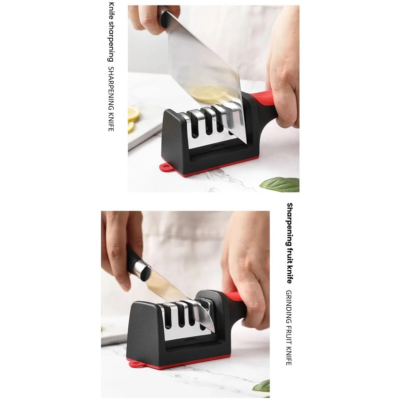 4-in-1 Kitchen Knife Sharpener, Professional Grade with Tungsten Steel and