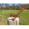 Wagtail Post Topper - Australian Made Rusted Metal Garden Art