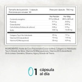 Colageno Tipo 2 Uc-ll + D3 Y K2 | 90 Softgels | Maklen Sabor Sin Sabor