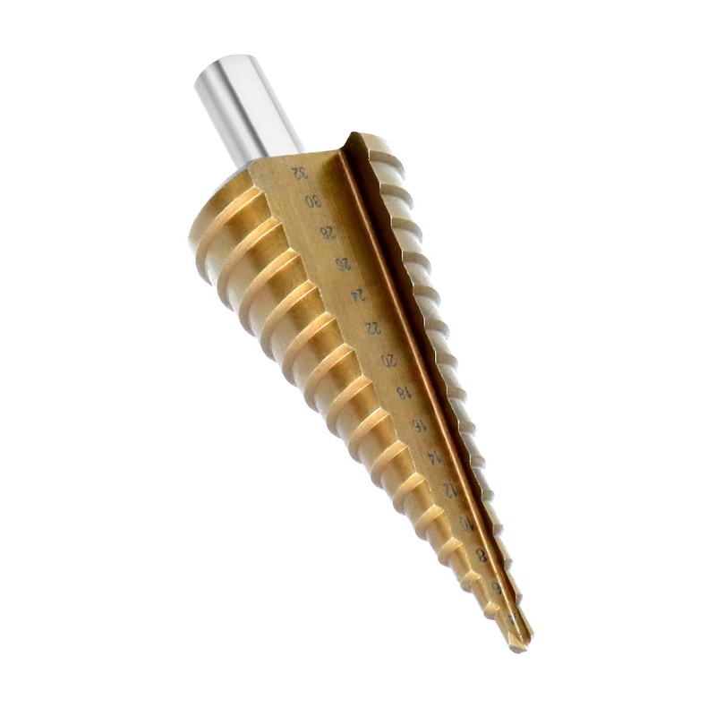 QWORK® HSS M35 Cobalt Step Drill 4-32 mm, Robust Taper