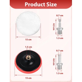 Car Polishing Disc Set 150 mm Polishing Attachment Angle Grinder Polishing Hood Polishing Sponge 4 Pieces 150 mm Wool Polishing Attachment with 6 Angle Handle and Round Adapter